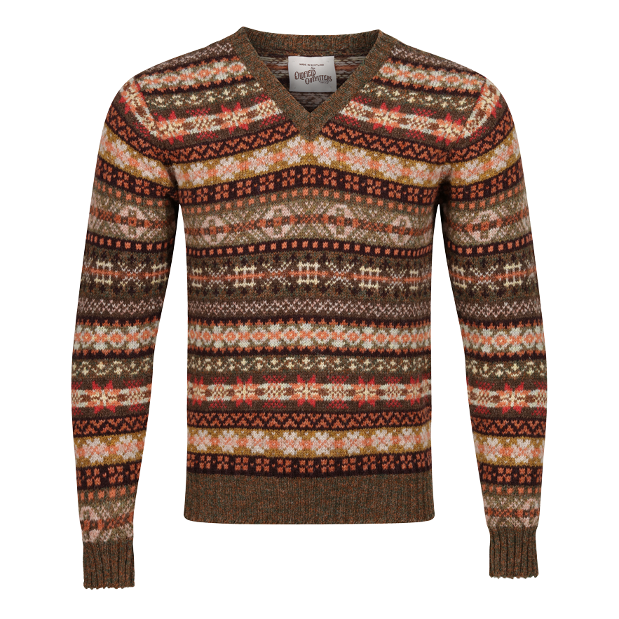Vintage V neck Fair Isle sweater