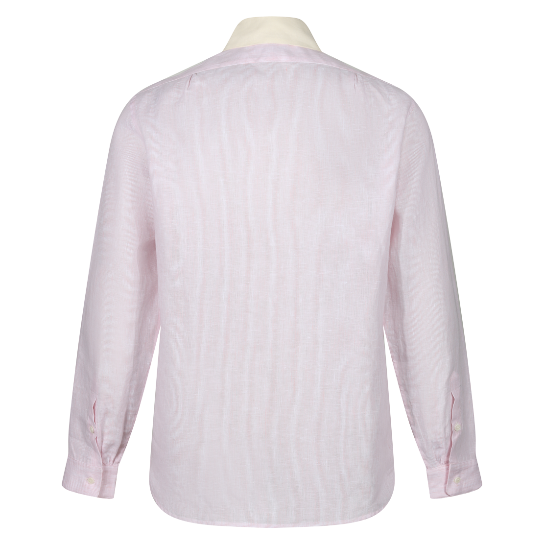 1930s LINEN SHIRT ROUND CUTAWAY COLLAR - PINK & WHITE STRIPE