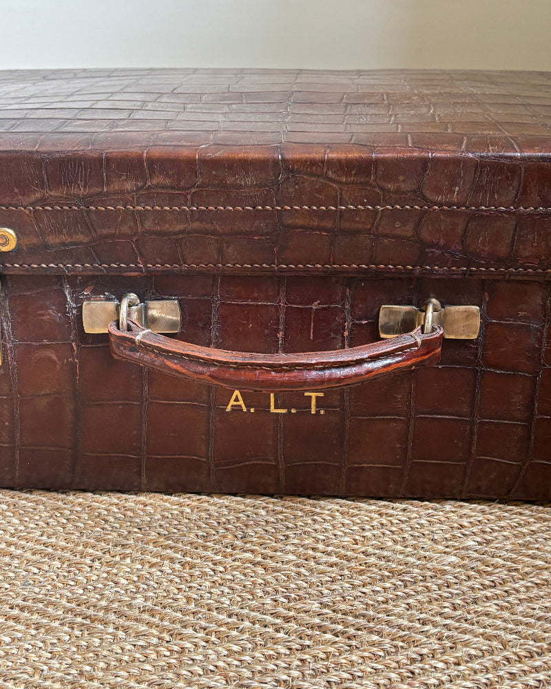 Vintage crocodile case handle