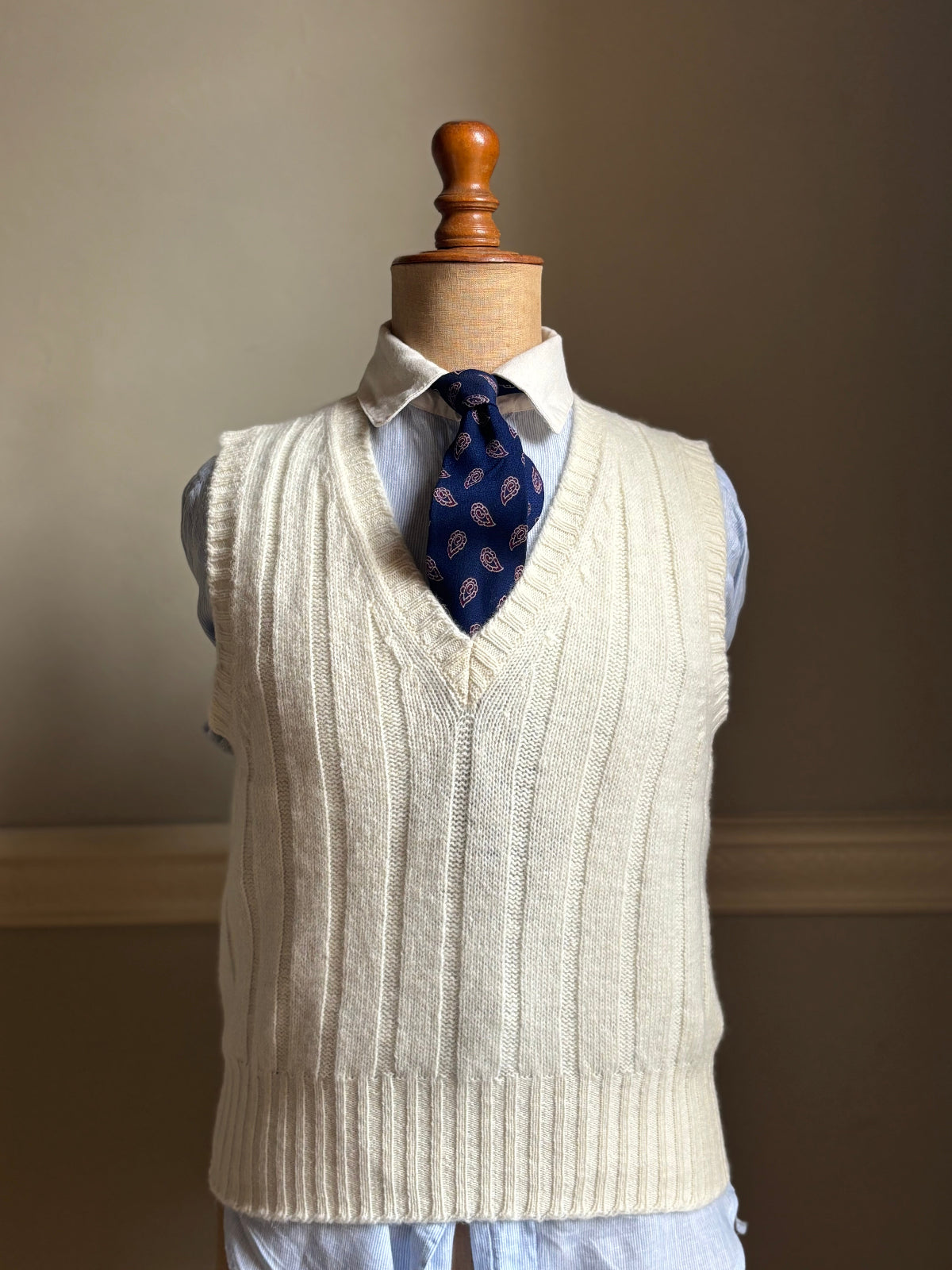 1930s off white ribbed slipover