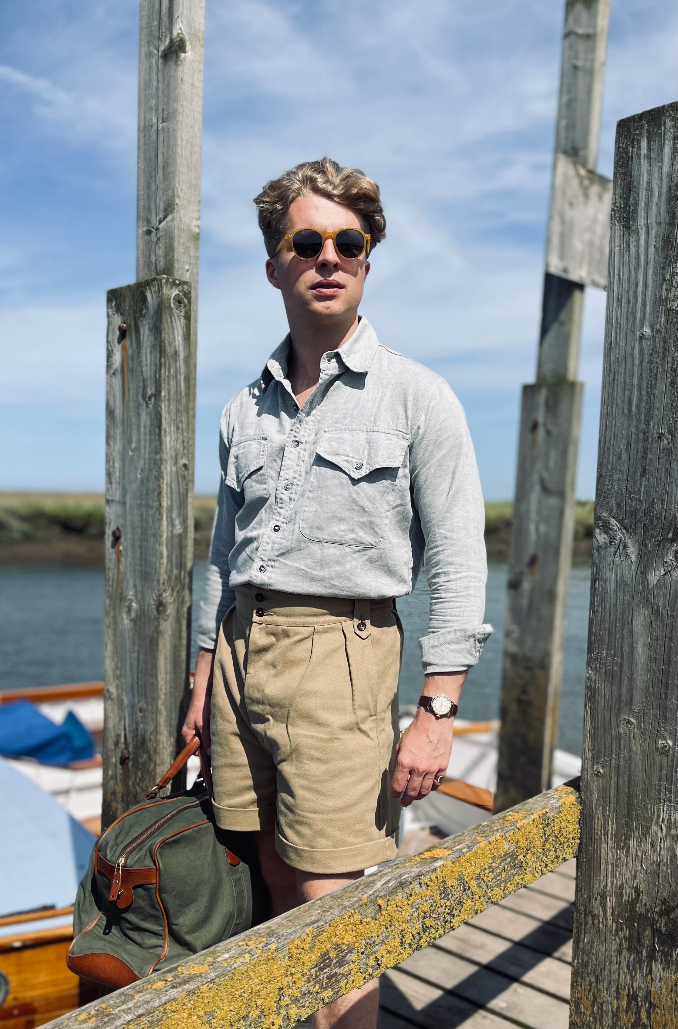 1930s KHAKI TWILL SHORTS