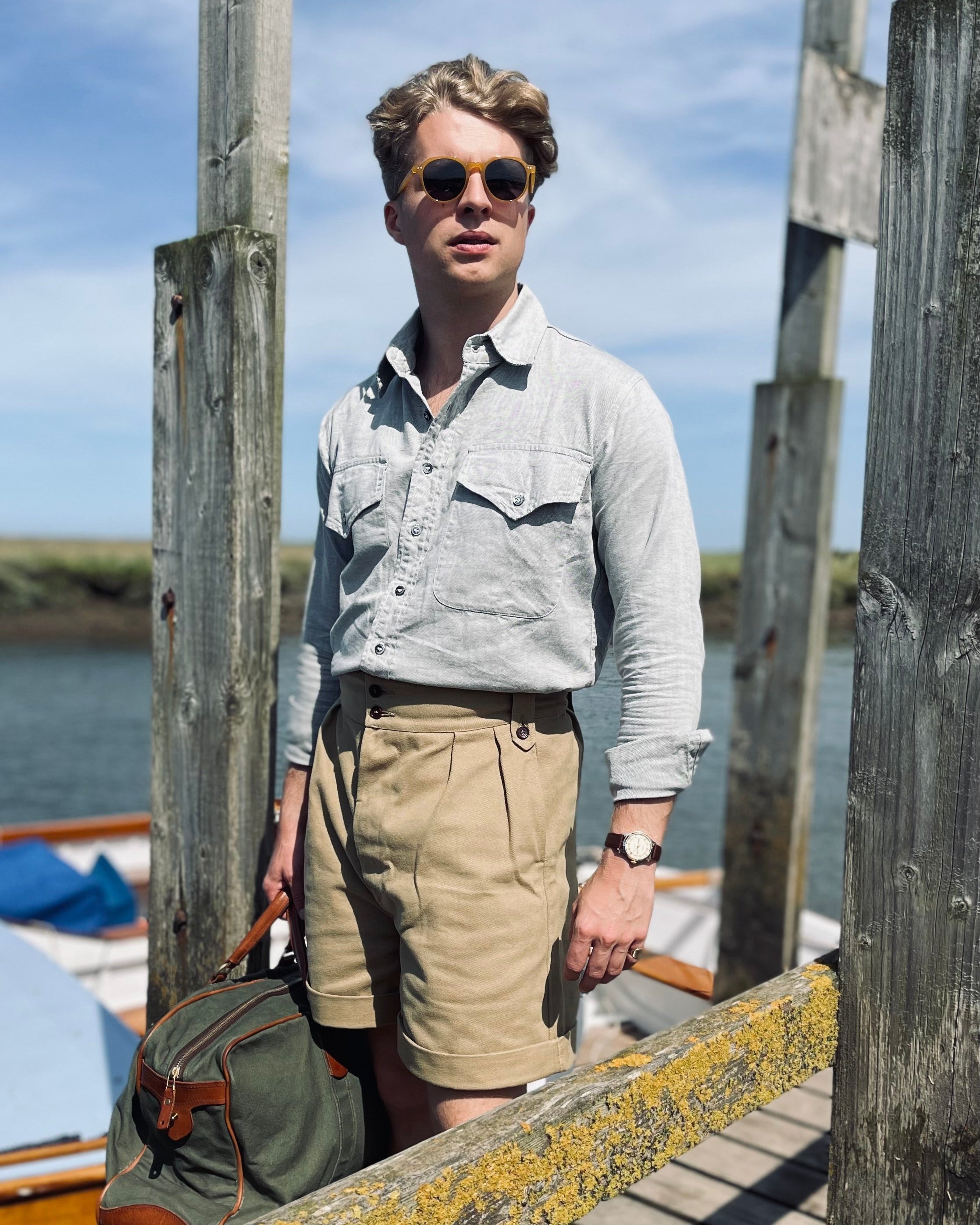1930s KHAKI TWILL SHORTS
