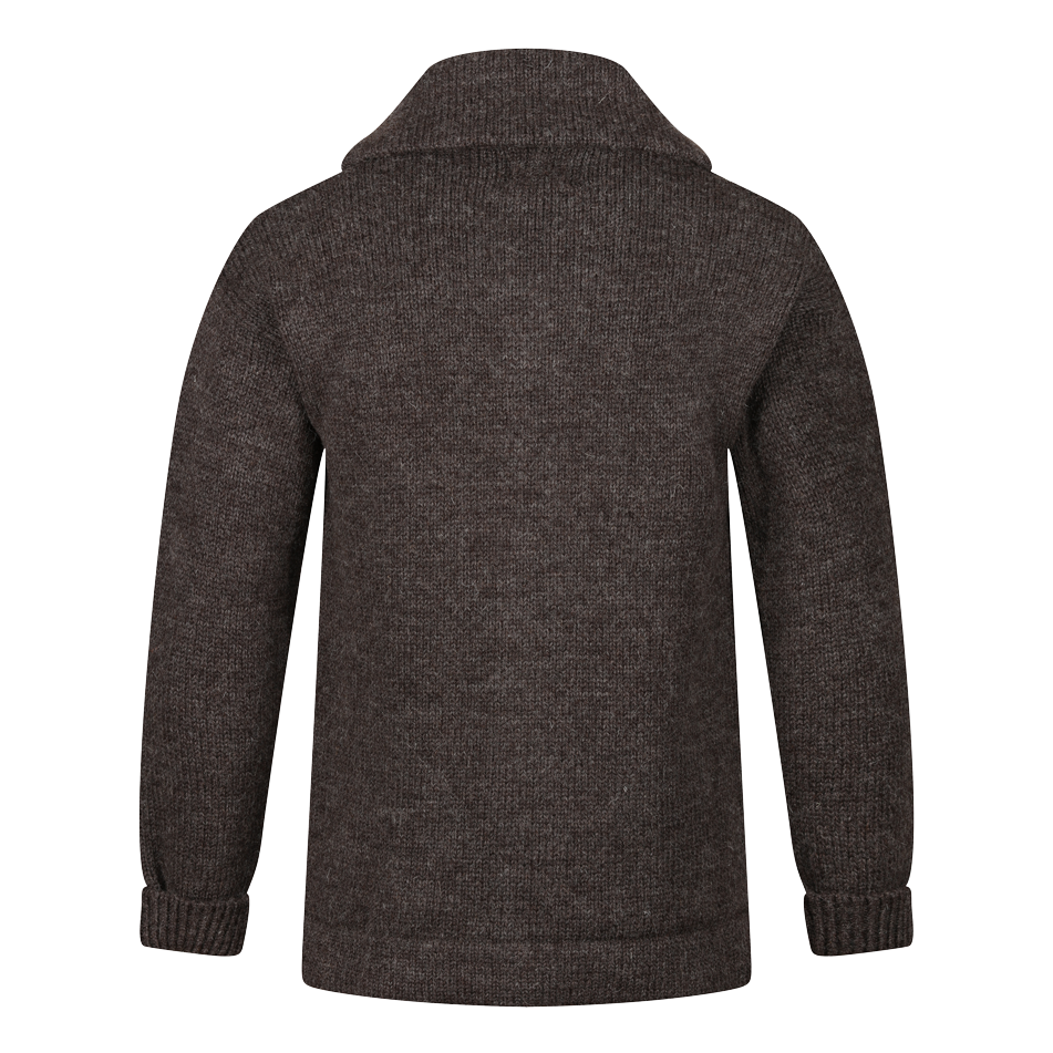 Brown shawl neck cardigan