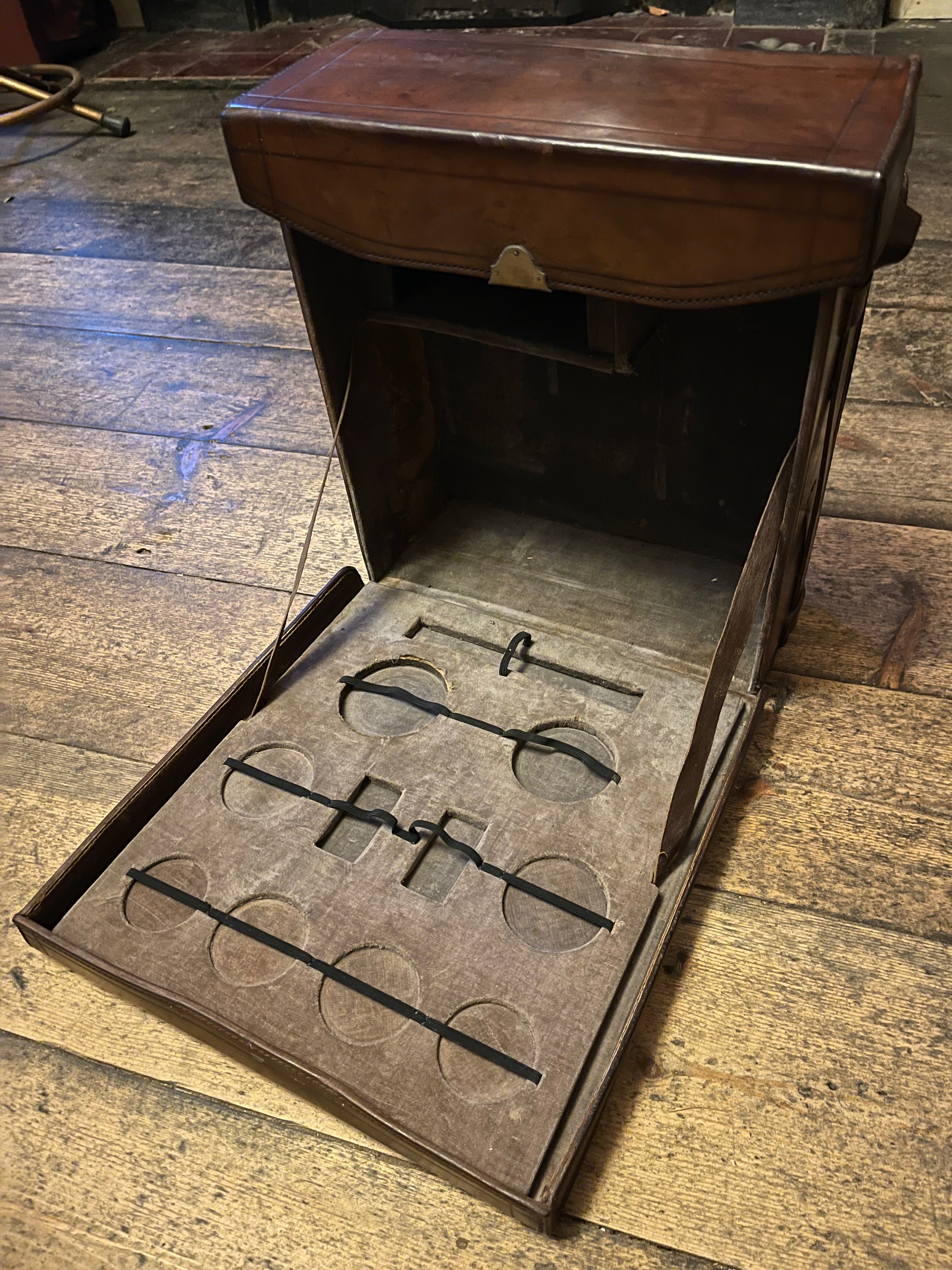 VINTAGE LEATHER CAMERA/MAP CASE c.1920s