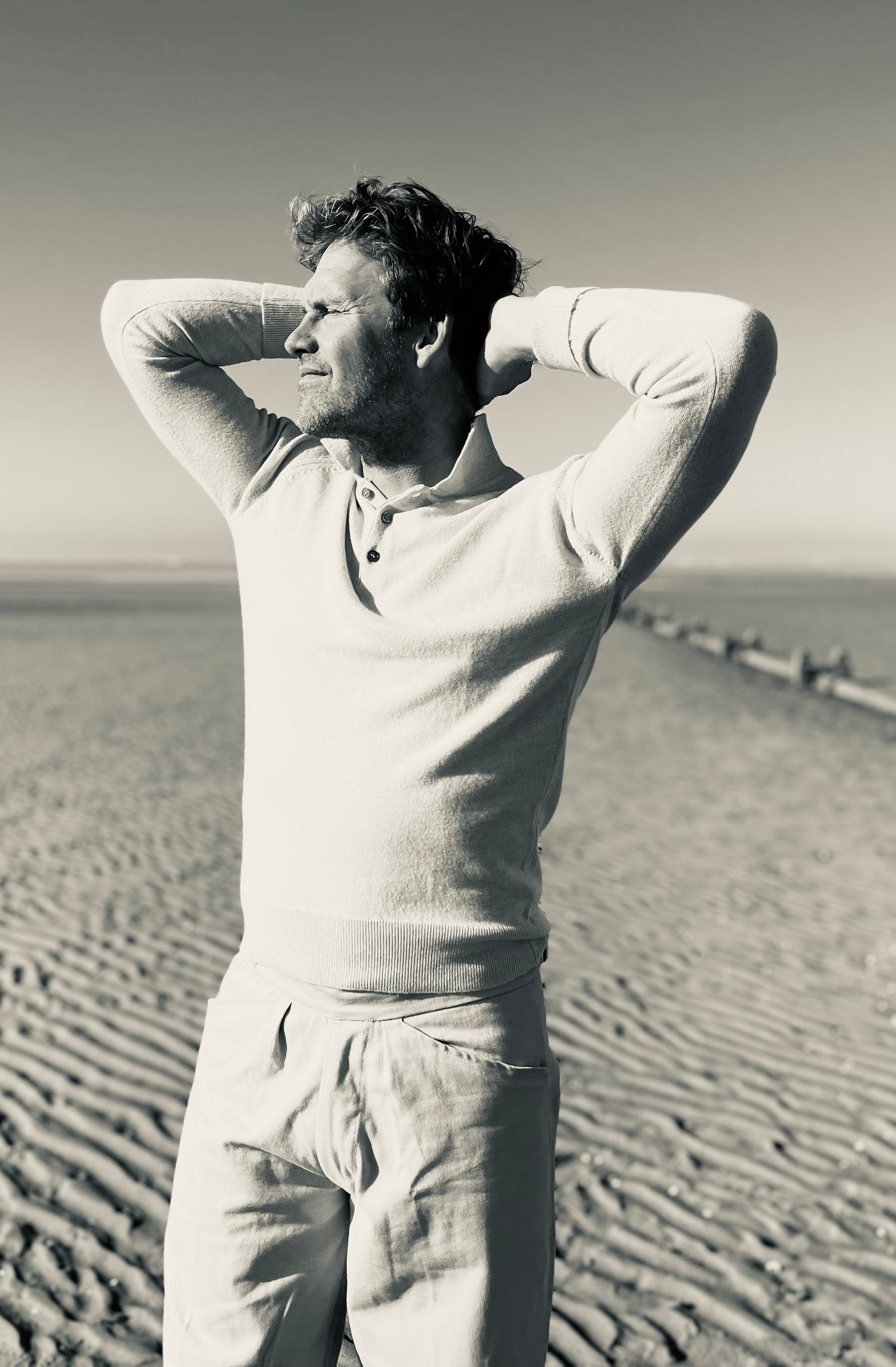 Swansdown cream wool sports shirt