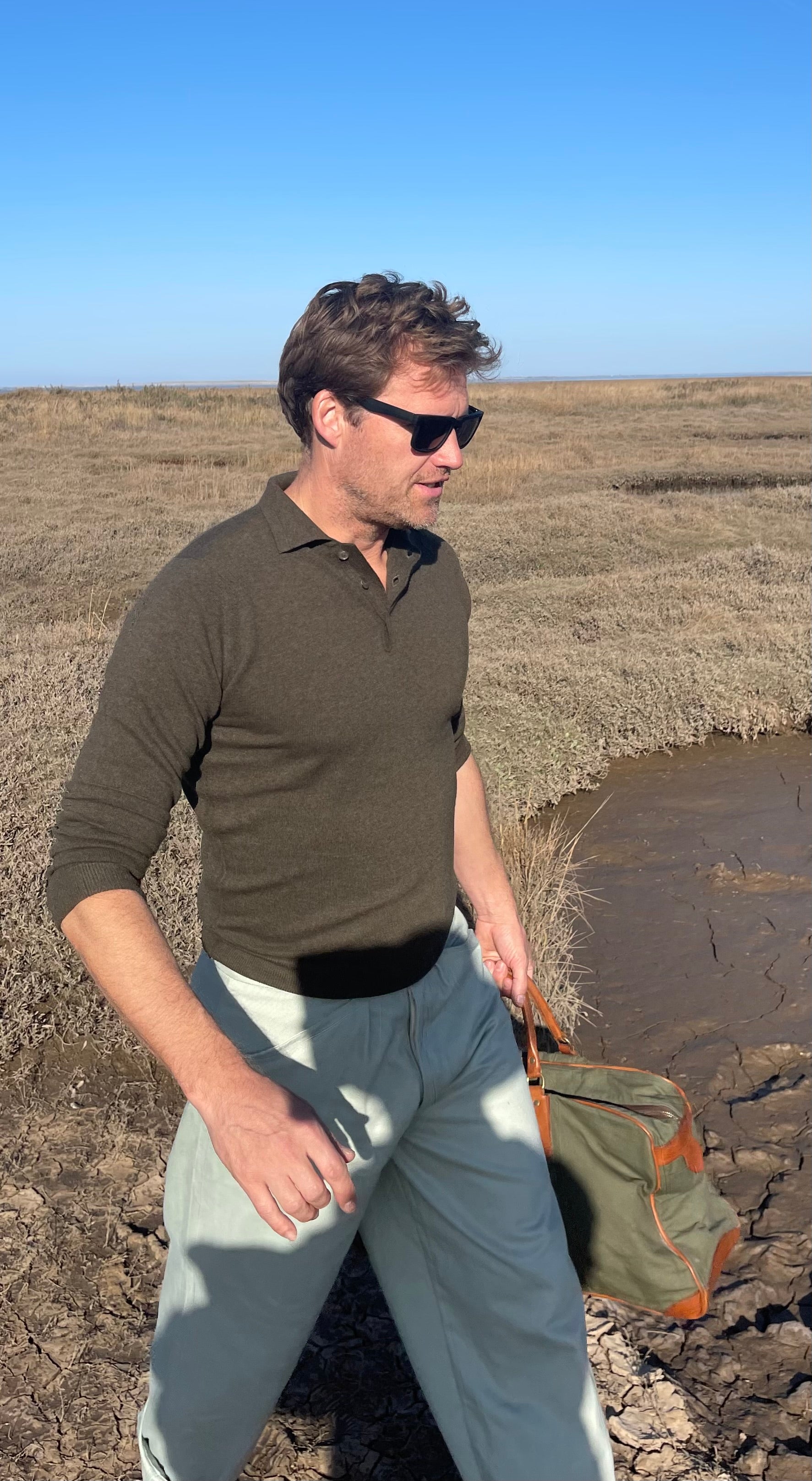 Wool sports polo shirt