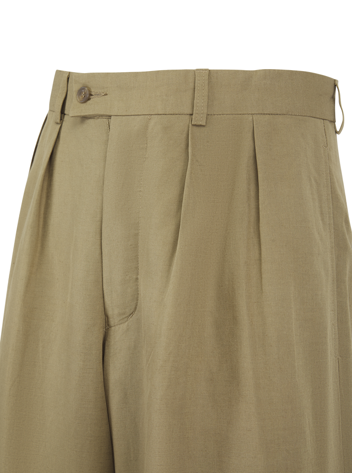 Pleated high waist trouser