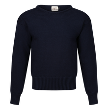 Vintage Boat neck sweater in Navy Merino wool