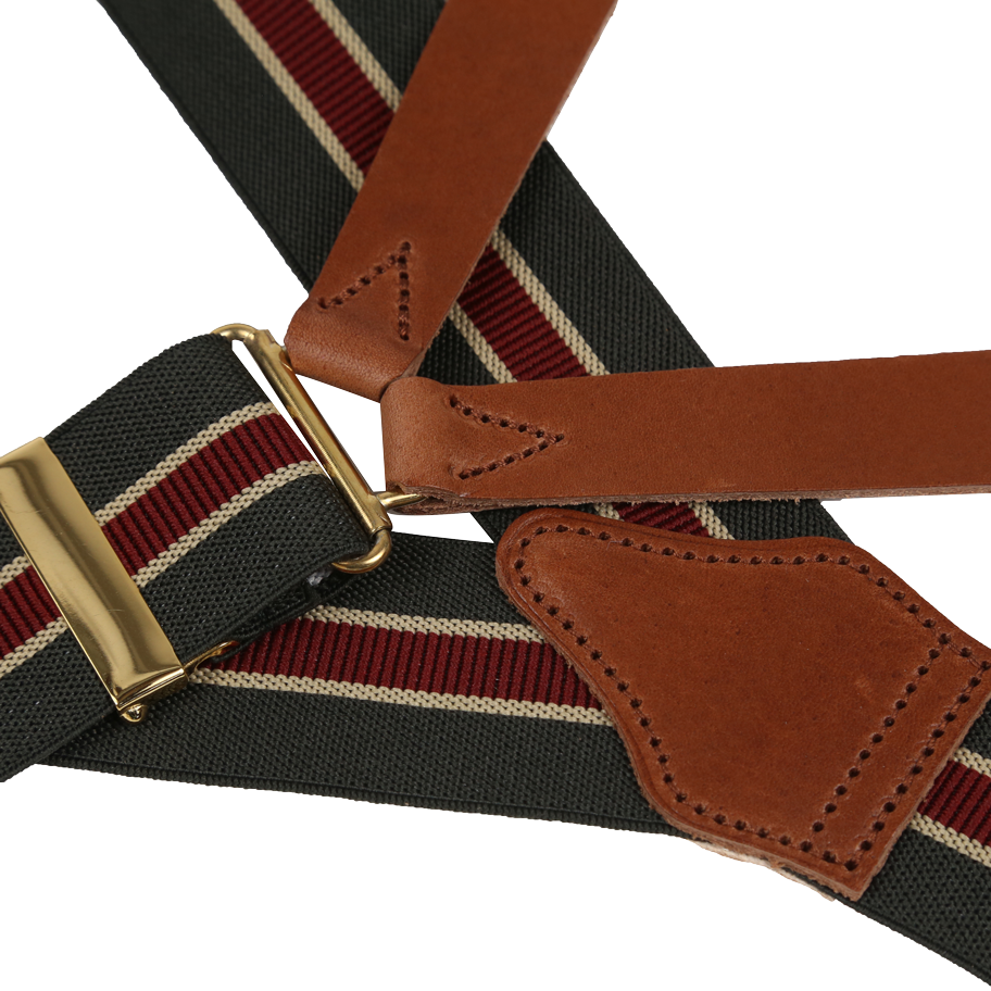 WIDE OLD BLUE & BURGUNDY STRIPE BRACE