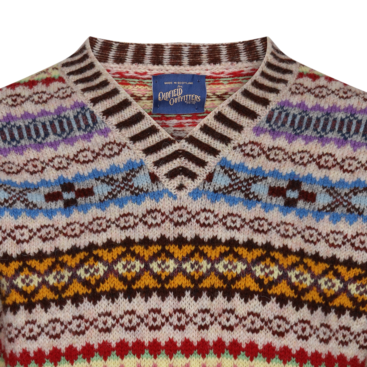 V Neck Fair Isle Sweater