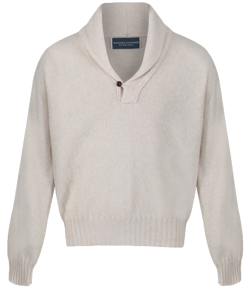 Vintage Shawl neck sweater knitted in Shetland