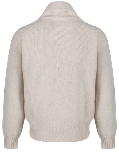 1930s SHAWL NECK SWEATER CREAM - "THE ALFRED"