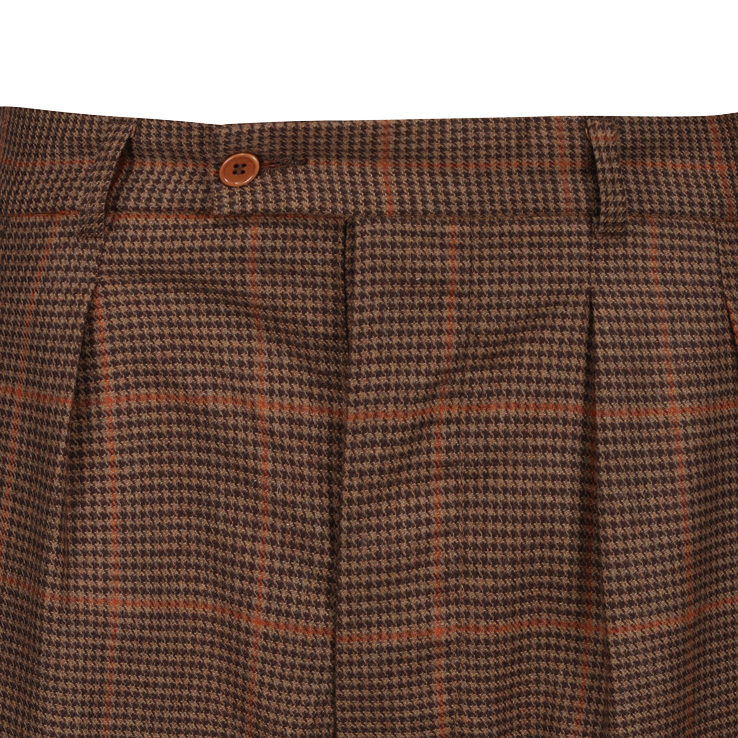 ORSON PLUS 6 - BROWN DOGTOOTH CHECK CASHMERE/WOOL MIX