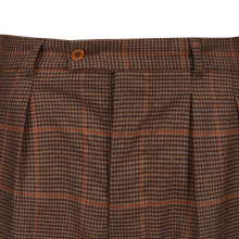 ORSON PLUS 6 - BROWN DOGTOOTH CHECK CASHMERE/WOOL MIX