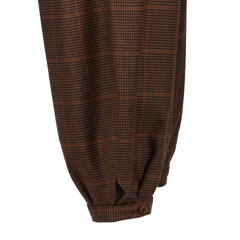 ORSON PLUS 6 - BROWN DOGTOOTH CHECK CASHMERE/WOOL MIX