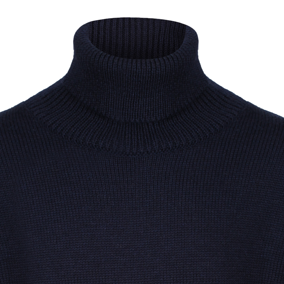 Navy roll neck sweater