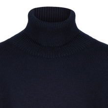 Navy roll neck sweater