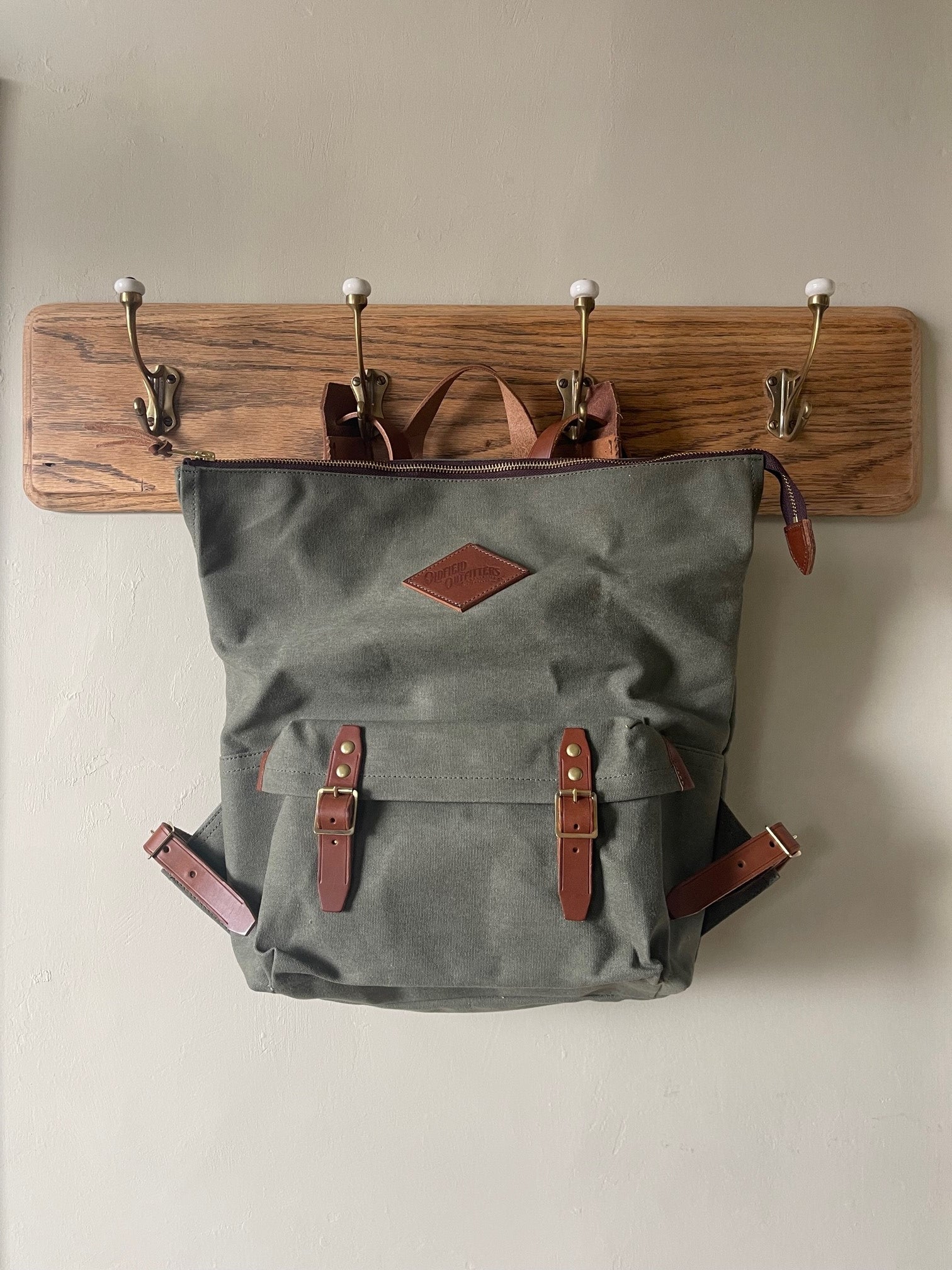 HANDMADE LEATHER & CANVAS BACKPACK - SHORTWOOD - MADE BY BEN AT PORTAMUS