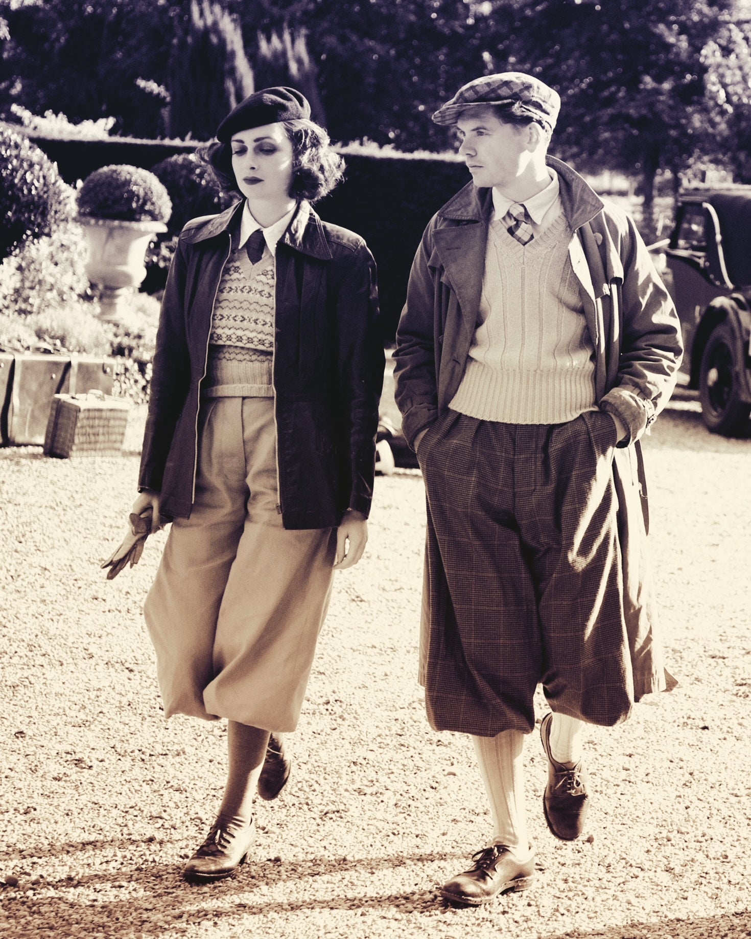 Vintage tweed 1920s wide legged trousers