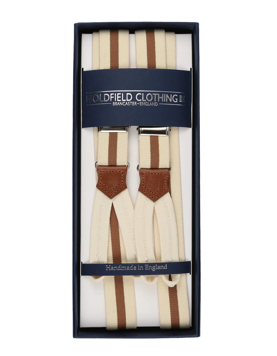 NARROW CREAM & BROWN BRACE