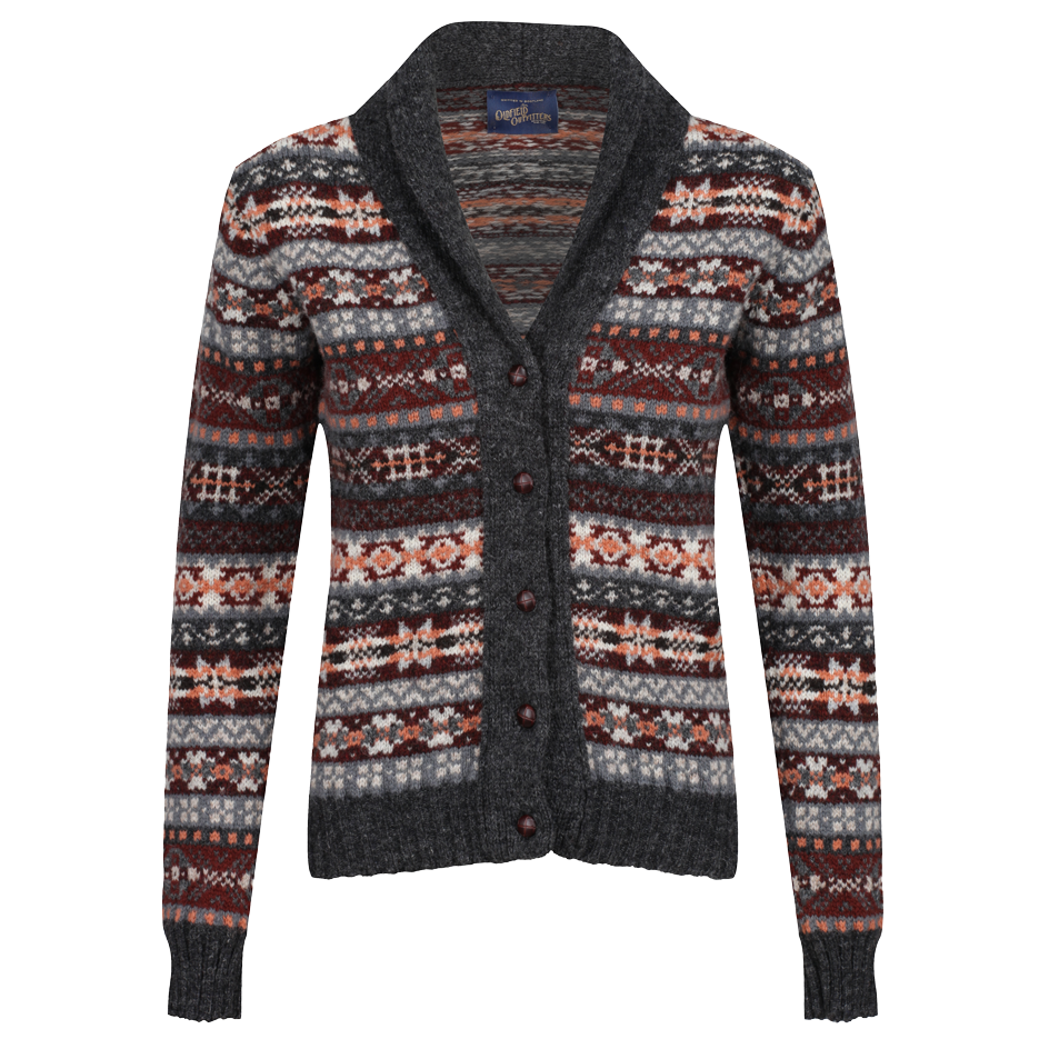 Ladies Fair Isle Shawl neck Cardigan