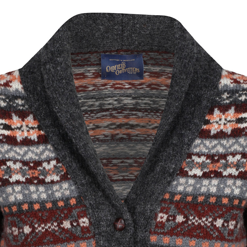 Shawl collar fair isle