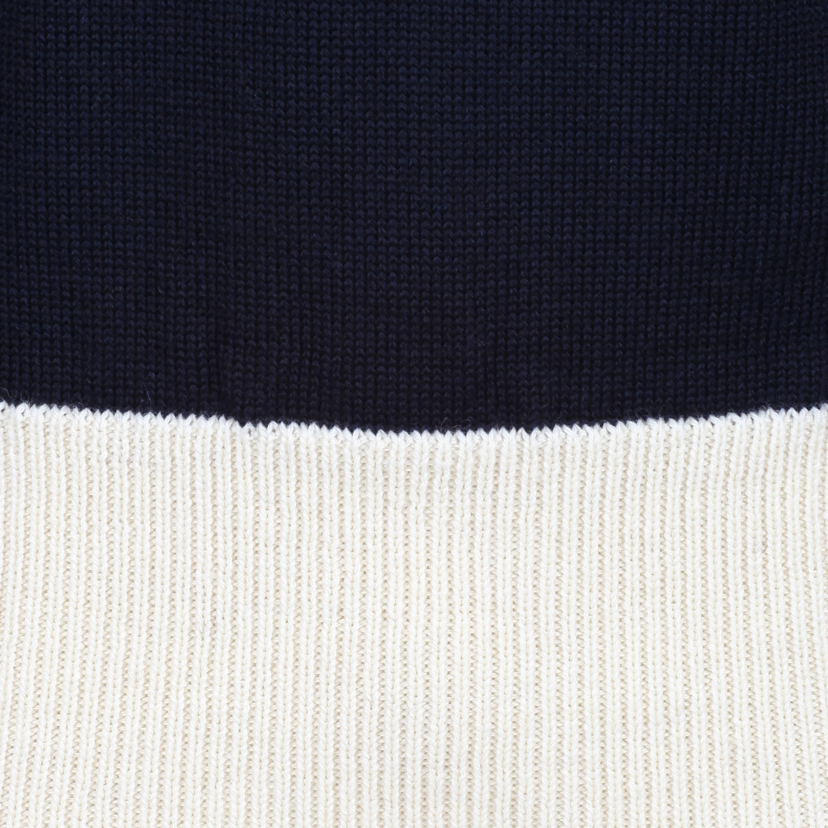 1920s BIKER SWEATER IN NAVY & ECRU