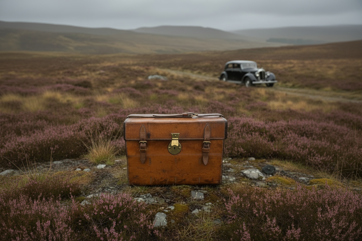 Original vintage retro leather luggage