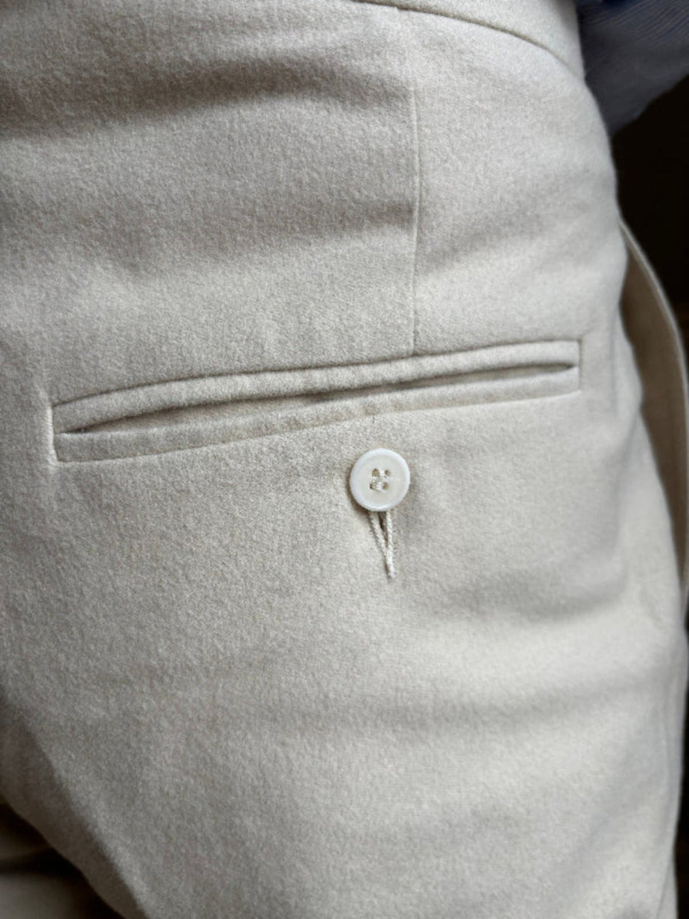1935 HASTINGS SUMMER 3-PIECE OFF WHITE, LIGHT-WEIGHT MOLESKIN SUIT