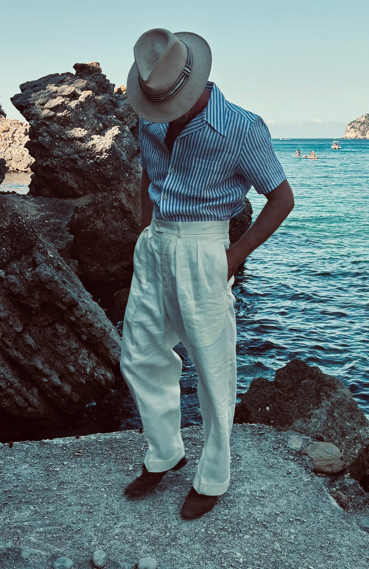 THE "ERROL" TROUSER - LINEN TWILL - IVORY WHITE
