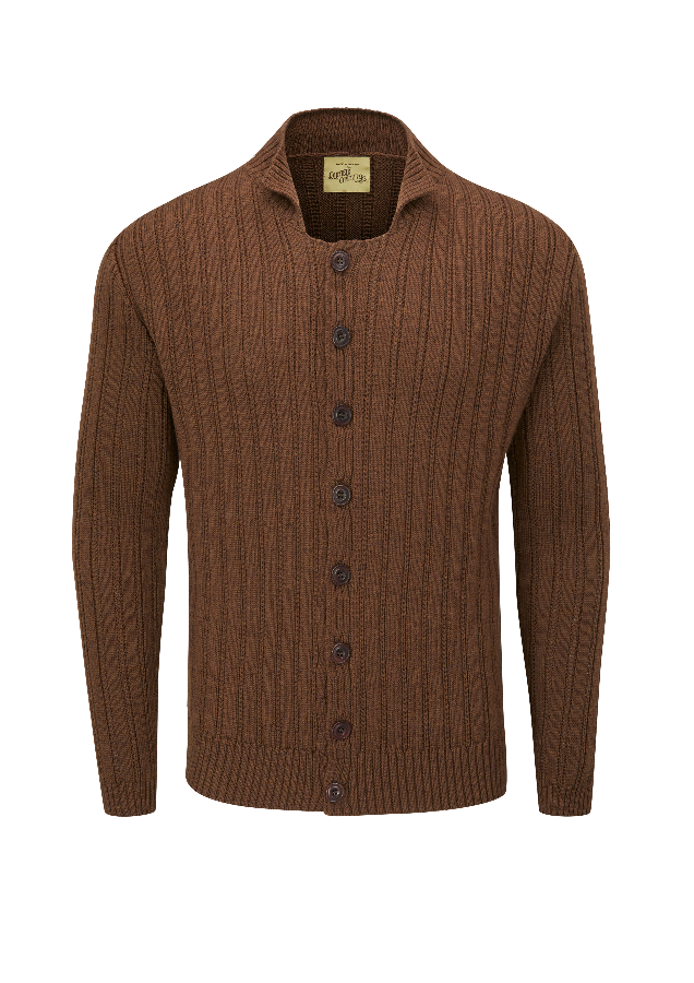 1930s ribbed brown cardigan