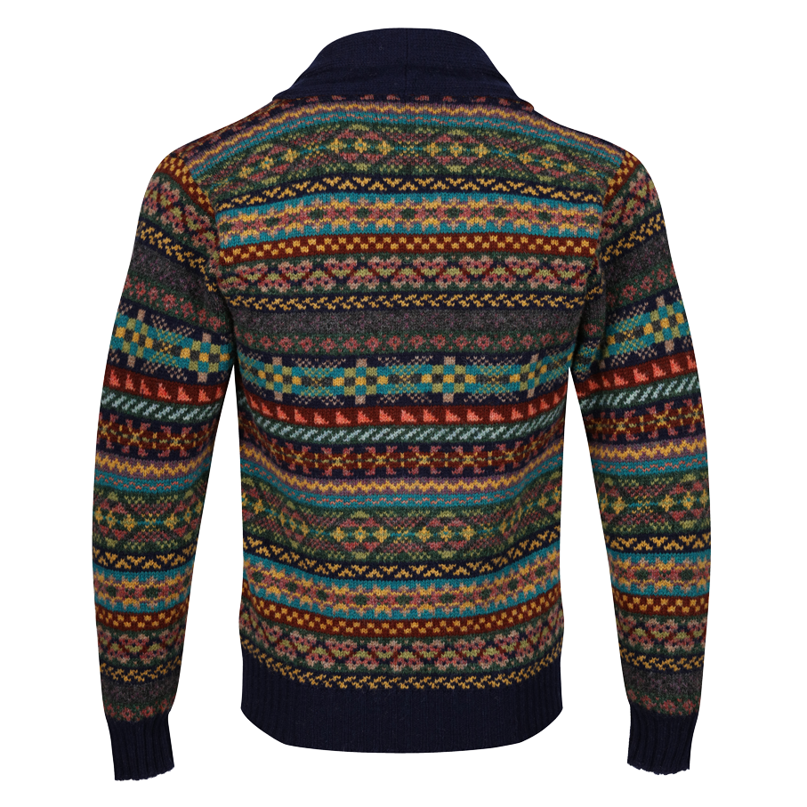 Fair Isle shawl neck cardigan