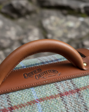 SHETLAND/LAMBS WOOL PICNIC BLANKETS WITH ENGLISH CRAFTED LEATHER HANDLE & STRAPS