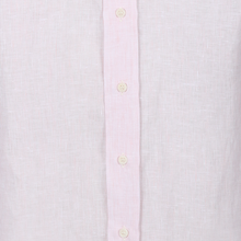1930s LINEN SHIRT ROUND CUTAWAY COLLAR - PINK & WHITE STRIPE