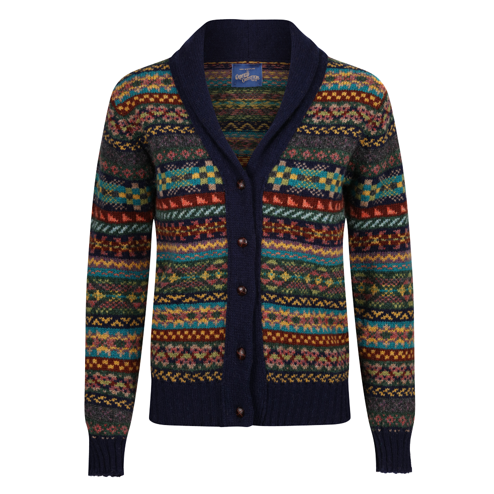 Haworth Mens Fair Isle shawl neck Cardigan