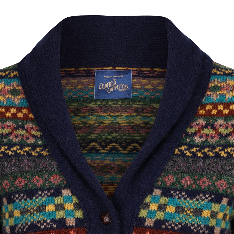 Haworth Mens Fair Isle shawl neck Cardigan