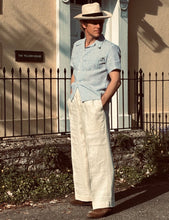 1930s High waisted linen trousers