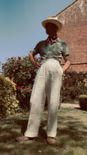 Ivory high waisted linen trousers