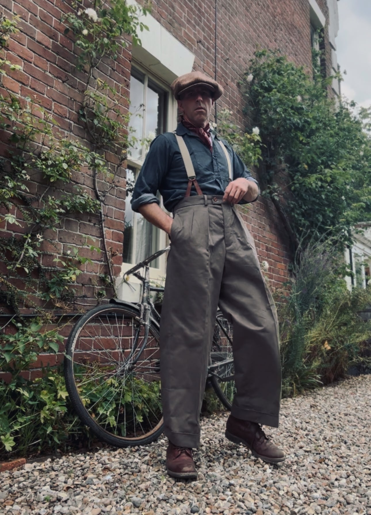 THE "ERROL" TROUSER - COTTON TWILL - TOBACCO BROWN