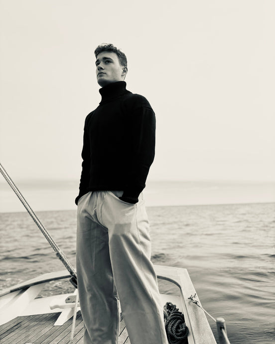 Navy Submariner polo neck sweater