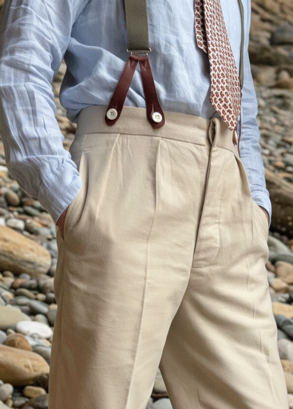 1935 HASTINGS SUMMER 3-PIECE OFF WHITE, LIGHT-WEIGHT MOLESKIN SUIT