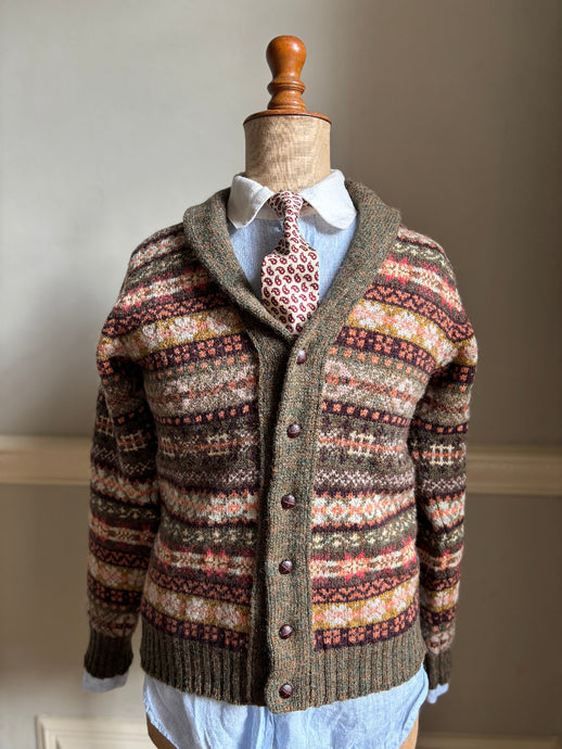 1920s Shawl neck Fair Isle Cardigan