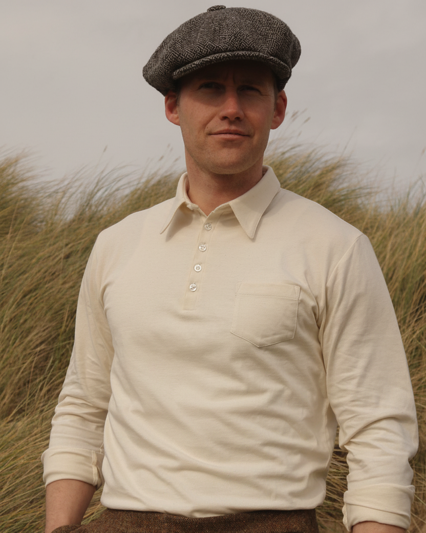 JERSEY COTTON SHIRT - NATURAL - VINTAGE COLLAR