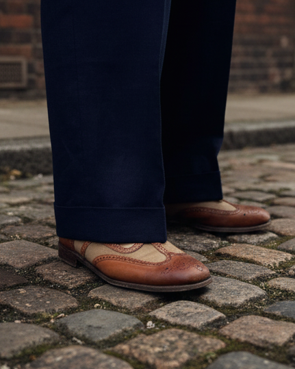 THE "ERROL" TROUSER - LINEN - NAVY