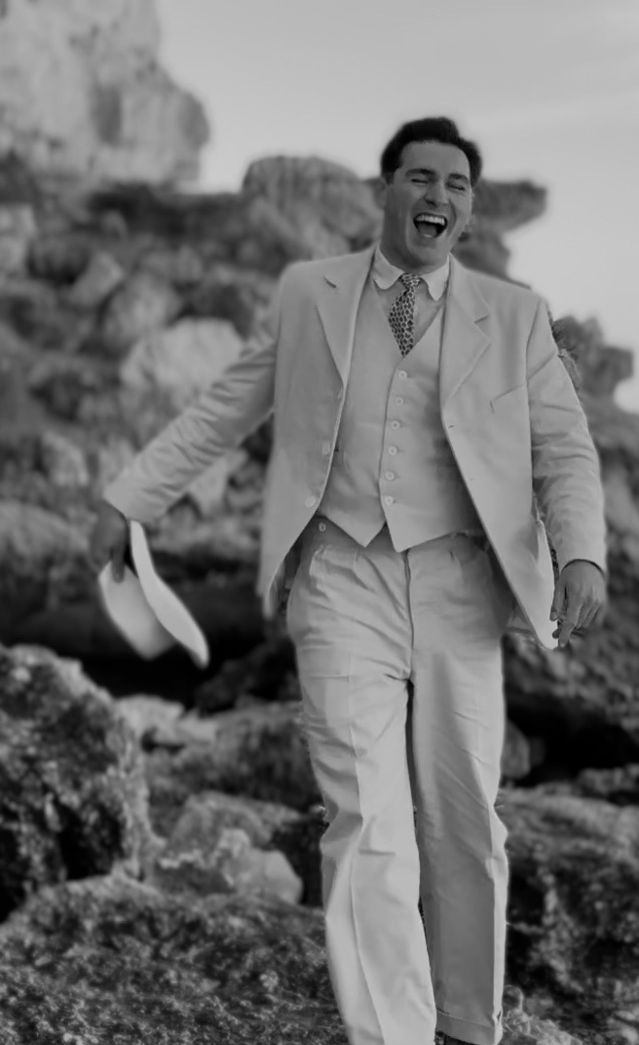 1935 HASTINGS SUMMER 3-PIECE OFF WHITE, LIGHT-WEIGHT MOLESKIN SUIT