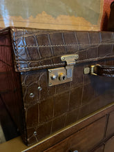 Near perfect condition Dark brown Crocodile leather Suitcase Circa 1920s