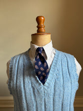 1930's V neck slipover in Azure Blue