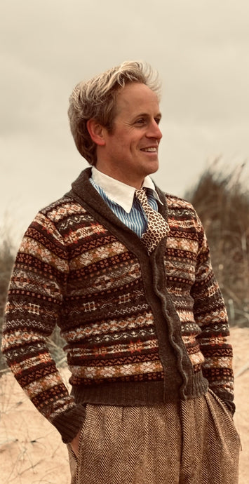 1920s Shawl neck Fair Isle Cardigan