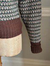 1930s "SARAZEN" SWEATER IN GREEN & CREAM