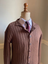 THE "GENE" RIBBED CARDIGAN IN COCO BROWN